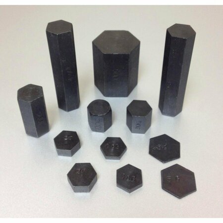 FREY SCIENTIFIC Hexagonal Metric Masses, 5 to 500 Grams, Steel, Black, Set of 12 WHSETM-F